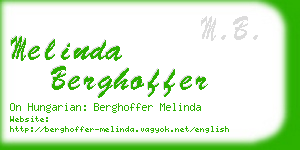 melinda berghoffer business card